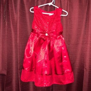 Red sequin girls dress in size 5 by Youngland